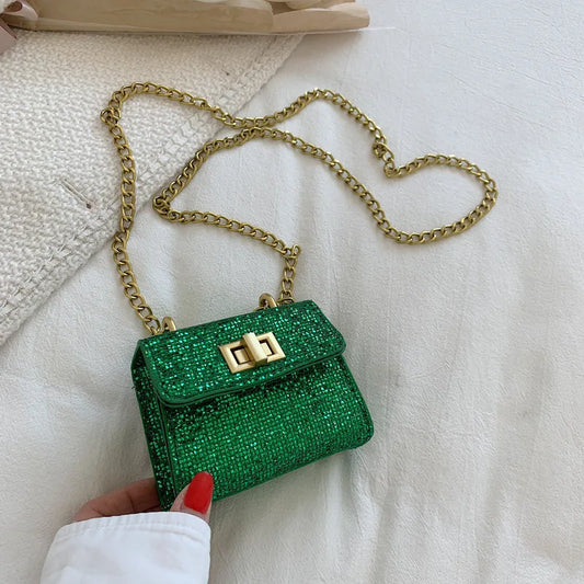 Women's Mini Chain Wallet Shoulder Bag Sequins Crossbody Handbag B455