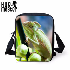 Lizard Print Small Crossbody Messenger Bag for Kids Women Men