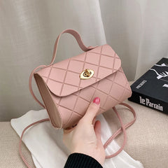 Women's Small Messenger Bag Lock Button Crossbody Purse