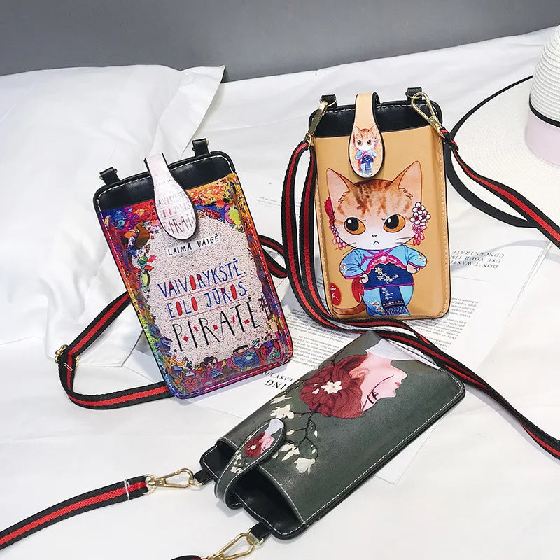 Vintage Printed Small Messenger Bag for Women