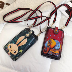 Vintage Printed Small Messenger Bag for Women