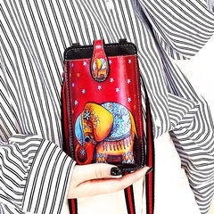 Vintage Printed Small Messenger Bag for Women