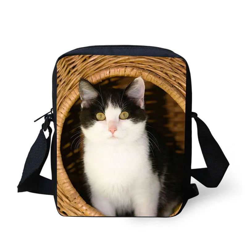 Pet Cat Printing Crossbody Bag for Children