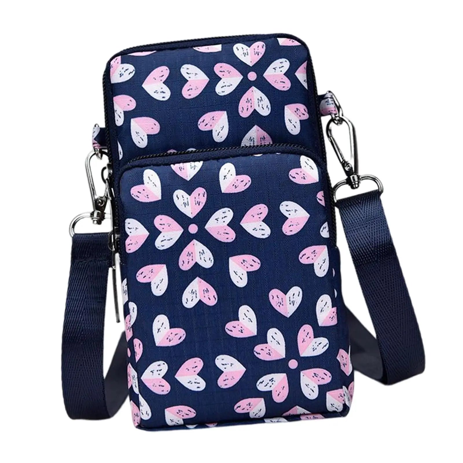Small Mobile Phone Bag Adjustable Strap Zipper Case for Ladies Travel