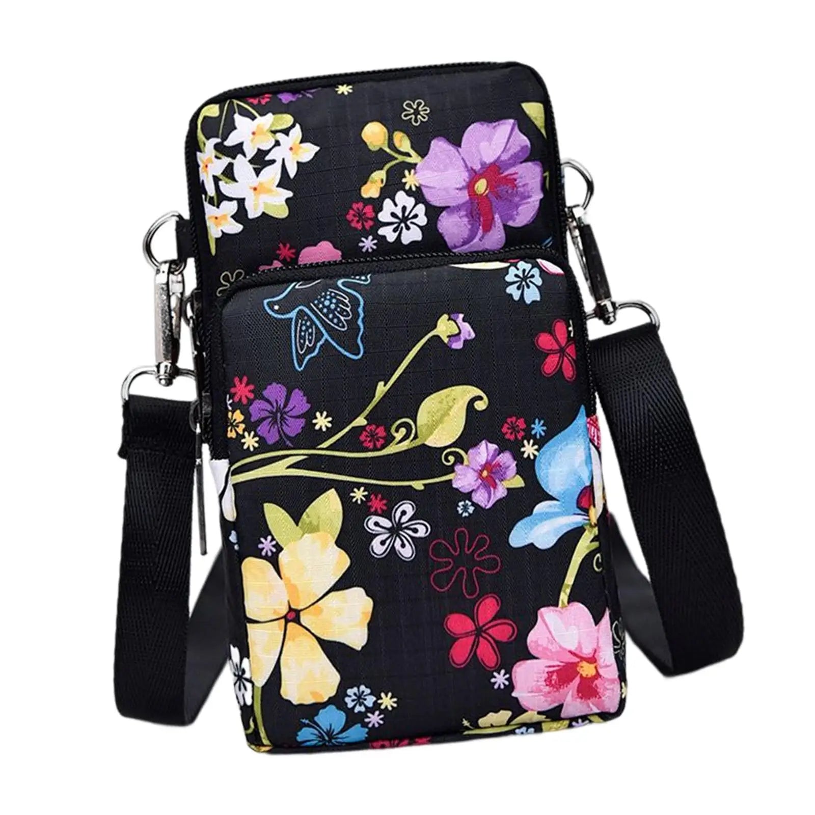 Small Mobile Phone Bag Adjustable Strap Zipper Case for Ladies Travel