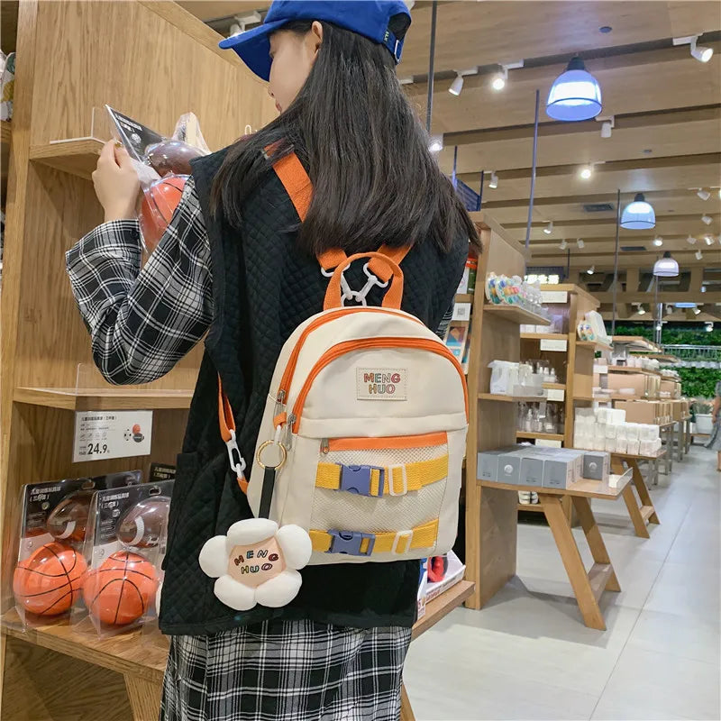 Sweet Girls Waterproof Nylon Schoolbag Multi-functional Backpack