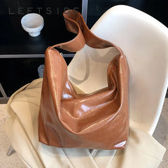 Oily Skin PU Leather Crossbody Bag High Capacity Shoulder Handbag