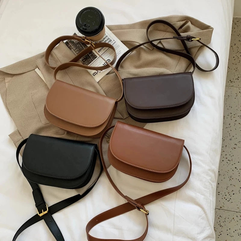 Small PU Leather Women's Crossbody Messenger Bag Shoulder Saddle Bag