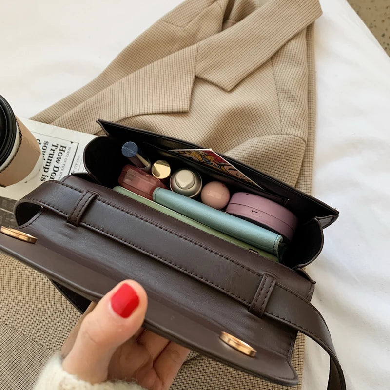 Small PU Leather Women's Crossbody Messenger Bag Shoulder Saddle Bag