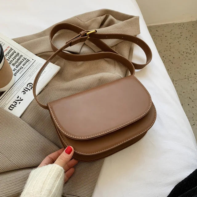 Small PU Leather Women's Crossbody Messenger Bag Shoulder Saddle Bag