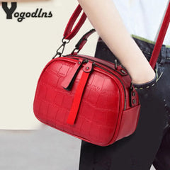 Women's PU Leather Crossbody Bag Hairball Shoulder Messenger