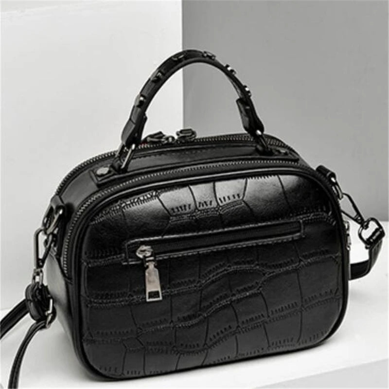 Women's PU Leather Crossbody Bag Hairball Shoulder Messenger