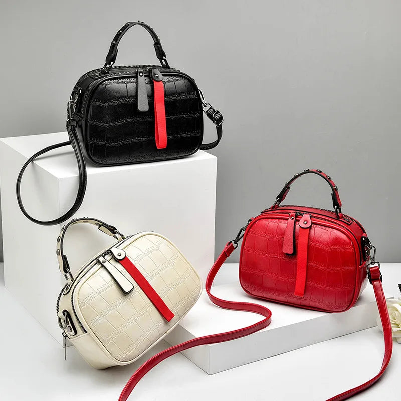 Women's PU Leather Crossbody Bag Hairball Shoulder Messenger