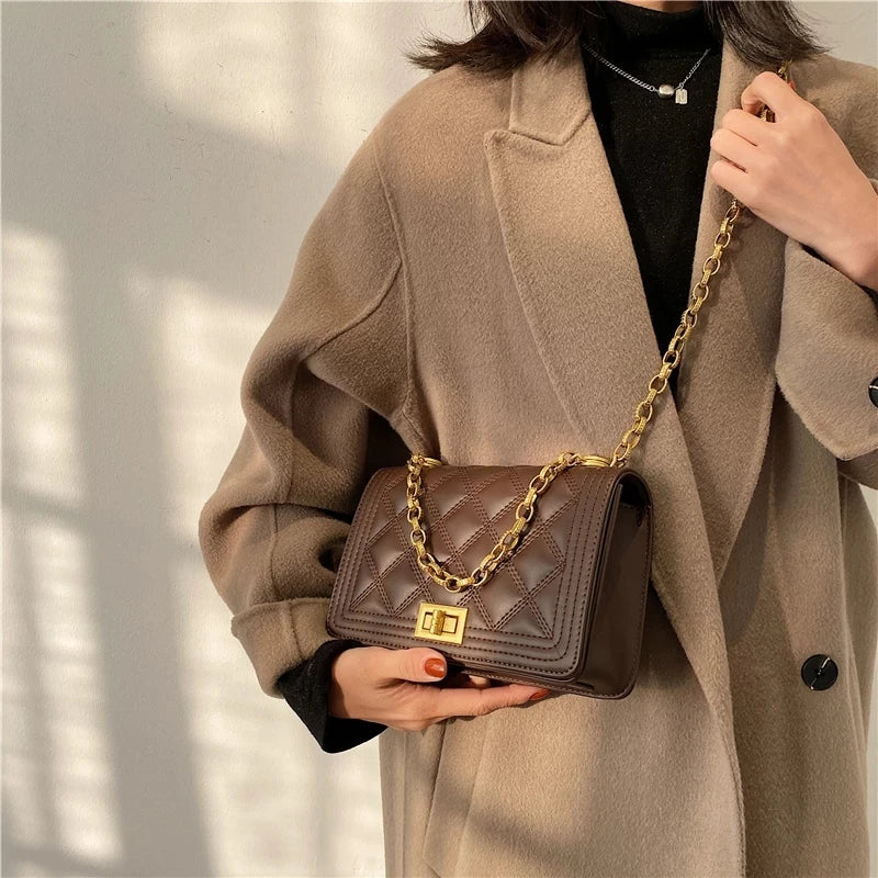 PU Leather Crossbody Bags for Women Chain Shoulder Purses
