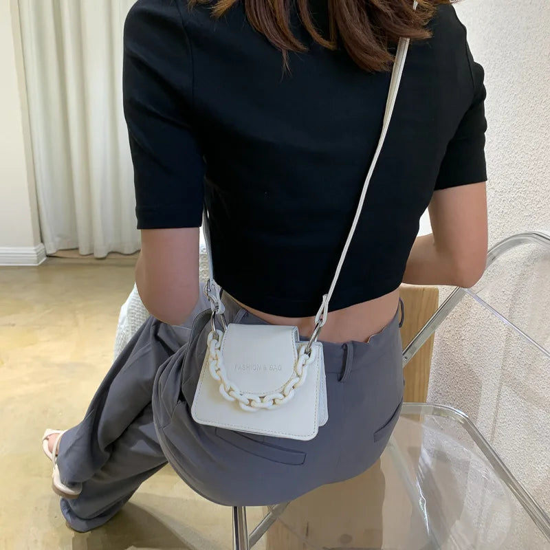 Women's PU Leather Crossbody Shoulder Bag Travel Chain S