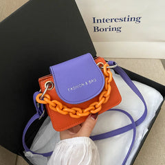 Small PU Leather Crossbody Shoulder Bags for Women Lady Travel Messenger Chain S