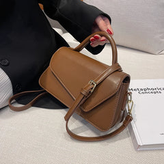 Women's PU Leather Crossbody Sling Bag Short Handle Shoulder Handbag