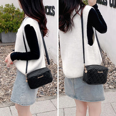 Small PU Leather CrossBody Bags Zipper Thread Shoulder Bags for Women