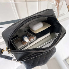 Small PU Leather CrossBody Bags Zipper Thread Shoulder Bags for Women
