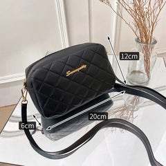 Small PU Leather CrossBody Bags Zipper Thread Shoulder Bags for Women