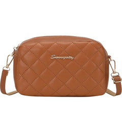 Small PU Leather CrossBody Bags Zipper Thread Shoulder Bags for Women