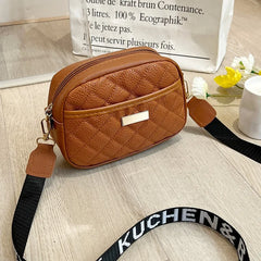 Women's CrossBody Bag, Litchi Rhombic Shoulder Bag