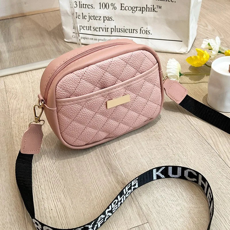 Women's CrossBody Bag, Litchi Rhombic Shoulder Bag