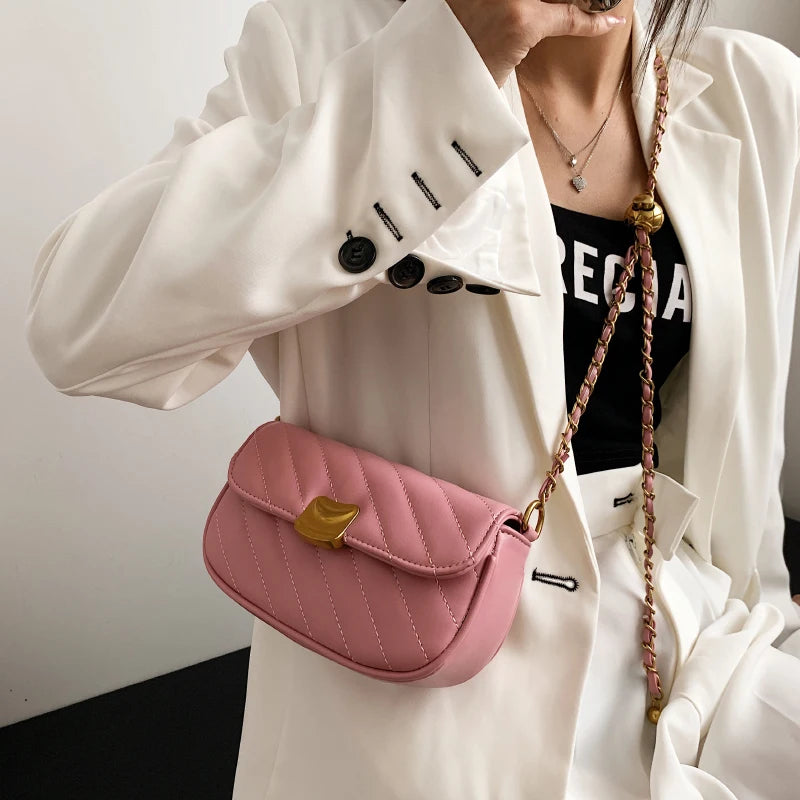 Small PU Leather Flap Crossbody Bag Women Chain Shoulder Handbag SG391