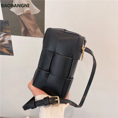 Women's PU Leather Square Shoulder Bag Crossbody Woven Sac Epaule