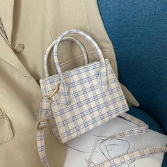 Plaid PU Leather Crossbody Bags For Women Summer Lady Shoulder Handbags