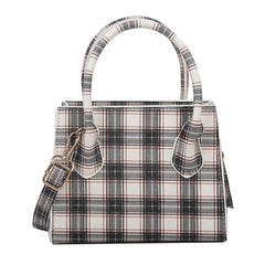 Plaid Pattern PU Leather Crossbody Bag for Women Shoulder Handbag Tote Purse