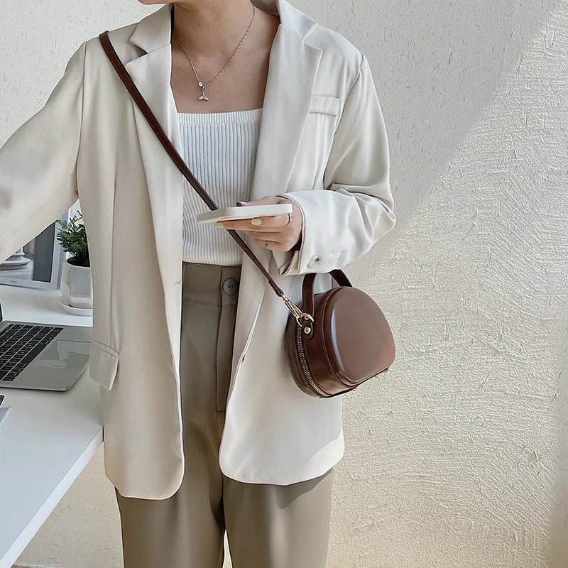 Small Texture Women Shoulder Crossbody Solid Saddle Bag High Ladies Leisure Casu