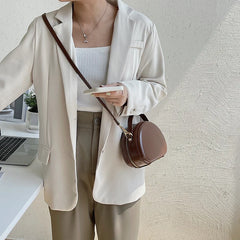 Small Texture Women Shoulder Crossbody Solid Saddle Bag High Ladies Leisure Casu