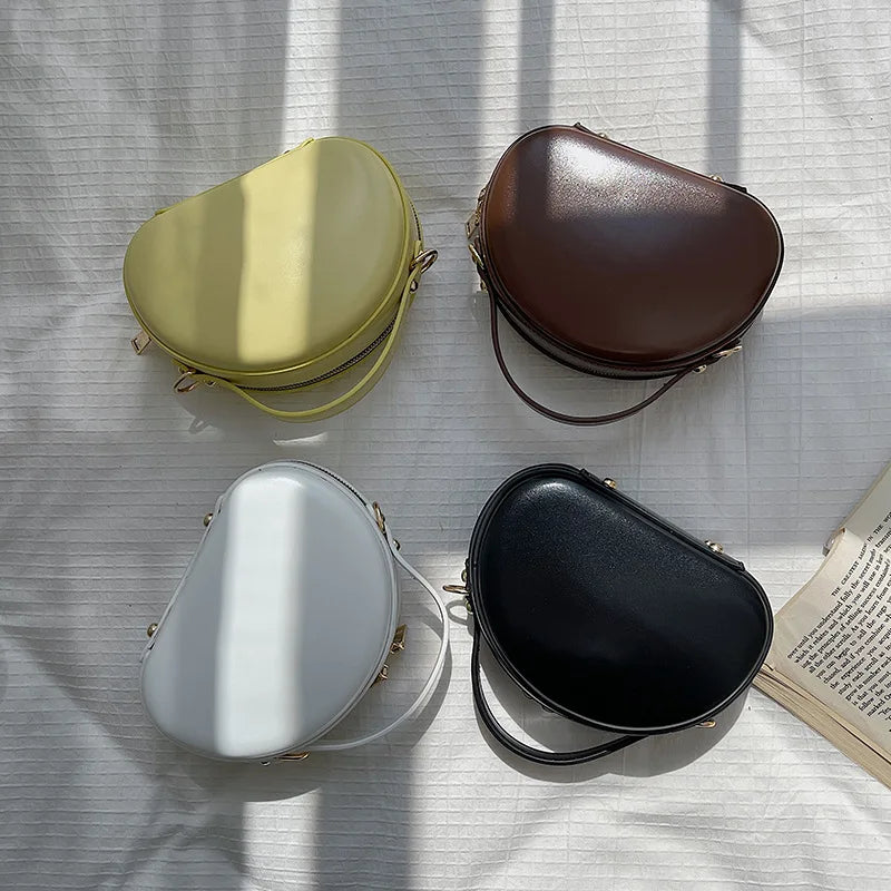 Small Texture Women Shoulder Crossbody Solid Saddle Bag High Ladies Leisure Casu