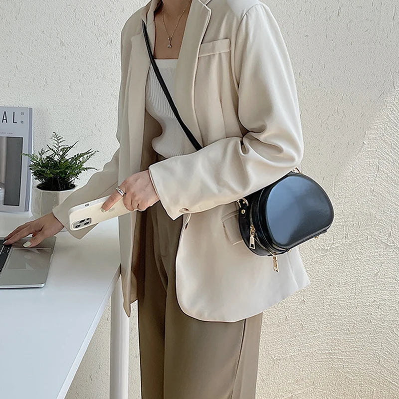 Small Texture Women Shoulder Crossbody Solid Saddle Bag High Ladies Leisure Casu