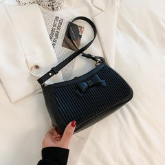 Pleated Crossbody Bags for Women Bow-knot Tote Handbags