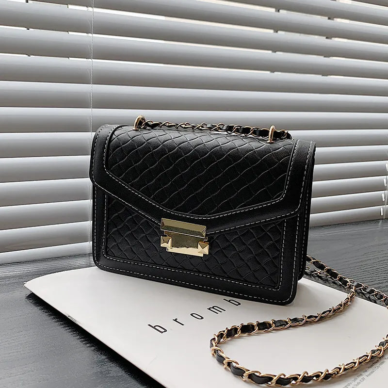 Vintage Square Messenger Bag Chain Crossbody - Women's Shoulder Handbags