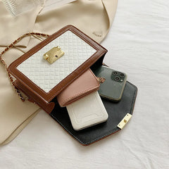 Vintage Square Messenger Bag Chain Crossbody - Women's Shoulder Handbags