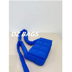 Red Woven Pillow Bag Autumn Winter Women's Shoulder Messenger Down Bag