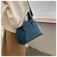 Retro Casual Shell Bag Women Totes Shoulder Bags Female Leather Crocodile Chain