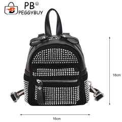 Small Rhinestone Backpack for Women Crystal Travel Casual Shoulder School Bag