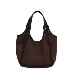 Women's Small Scrub Leather Shoulder Bag - Winter Ladies Shopper Handbag