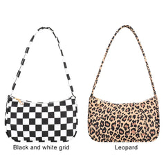 Retro Leopard Print Tote Nylon Shoulder Bag
