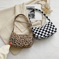 Retro Leopard Print Tote Nylon Shoulder Bag