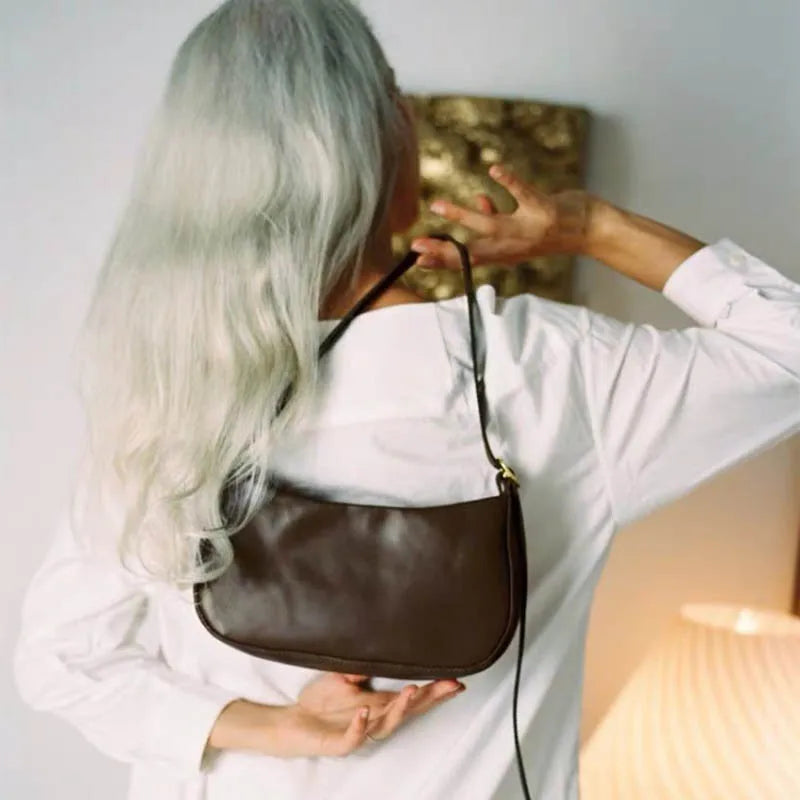 Vintage Leather Small Shoulder Bag for Women