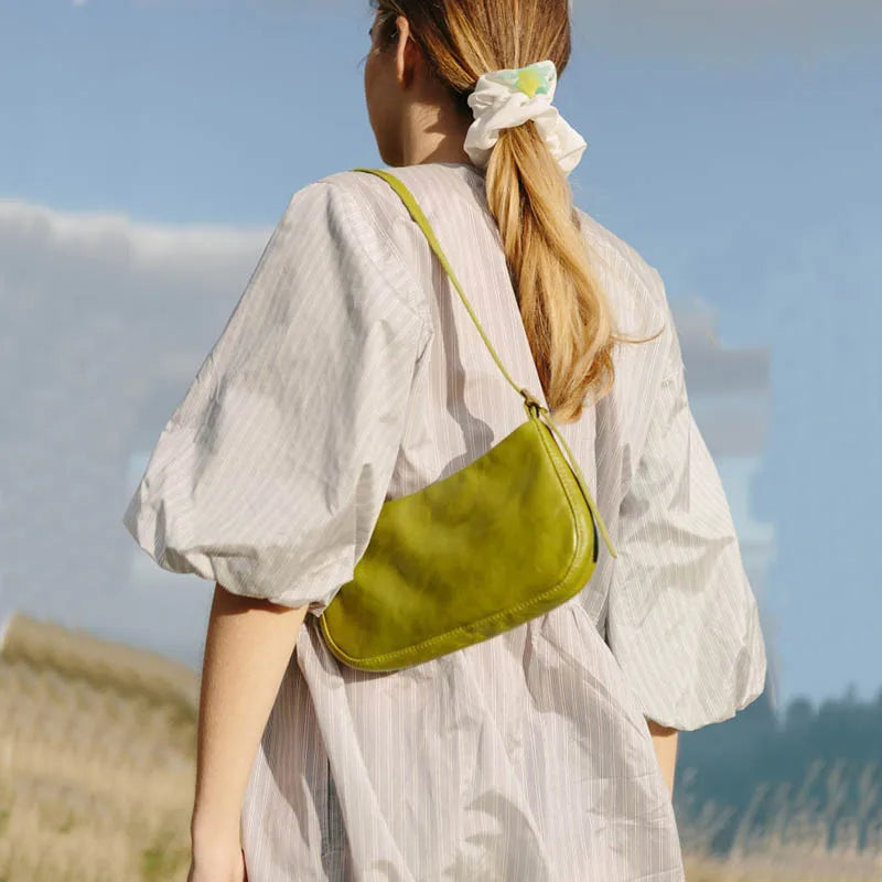 Vintage Leather Small Shoulder Bag for Women