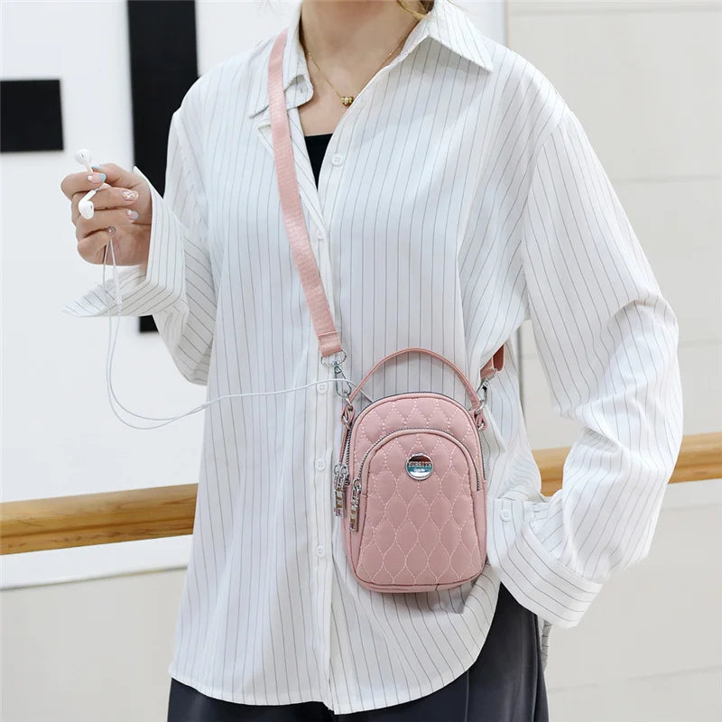 Mini Women Shoulder Bags High Female Phone Clutch Diamond Lattice