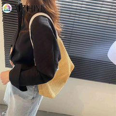 Summer Shoulder Bag Women Crossbody Purse Woven Messenger Handbags