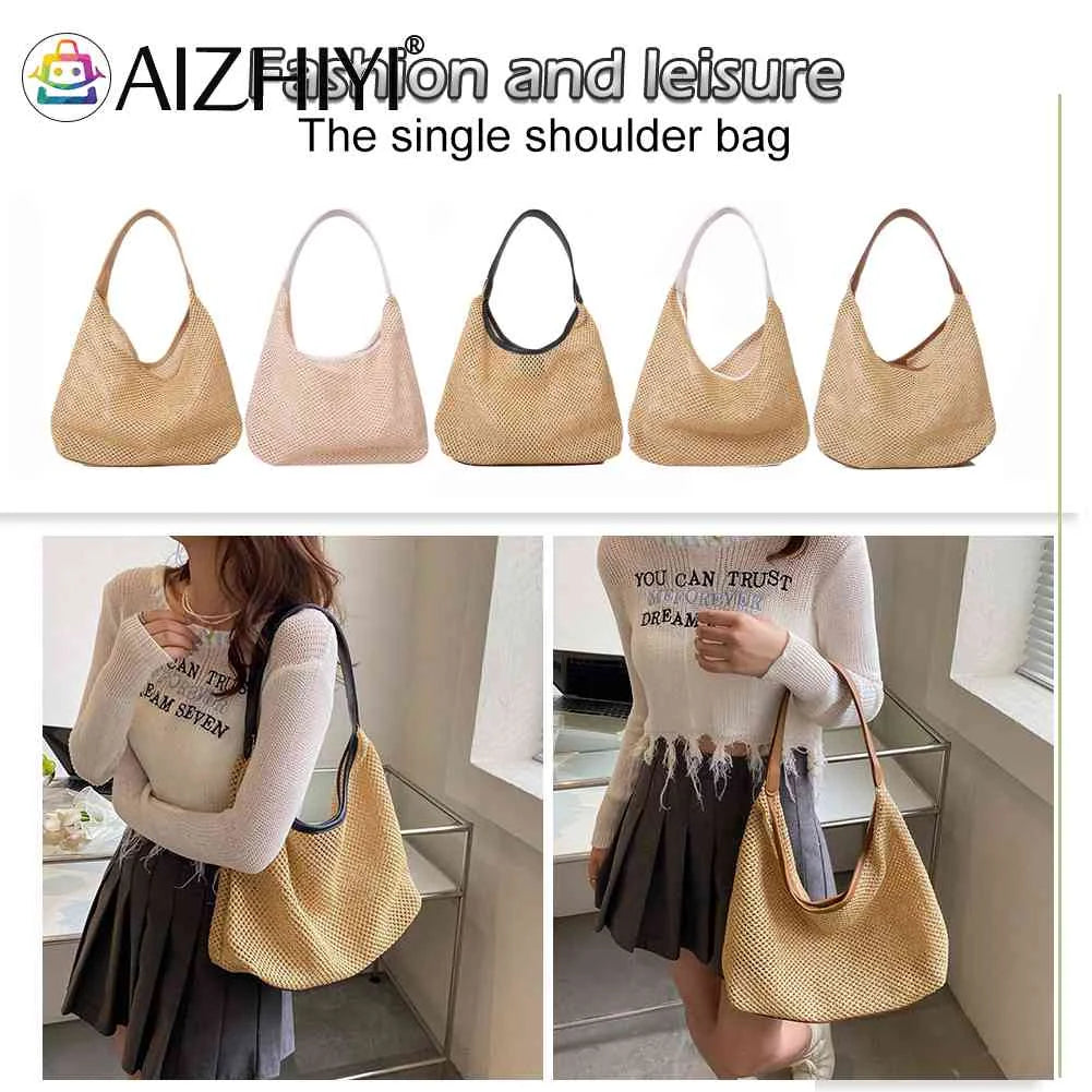 Summer Shoulder Bag Women Crossbody Purse Woven Messenger Handbags