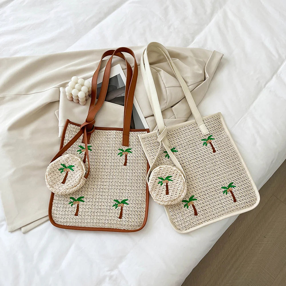 Summer Crossbody Lady Travel Handbags Woven Crossbody Messenger Handbags